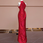 Red sleeveless fitted waist slim-fitting Chinese-style sexy and elegant ball gown/bridal dress R8339