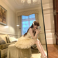 Apricot Strapless Sexy Waisted Puffy Tulle Short Skirt Homecoming Dress R4230