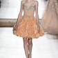 Orange tube top diamond-studded slim waist puffy princess dress homecoming dress R5182