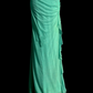 Lake blue strapless fitted long ball gown R6652