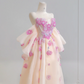 Light pink strapless fitted waist sexy long ball gown R8197