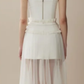 White suspenders waist slim hip short skirt sandy skirt long skirt homecoming dress R4390