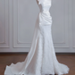 White strapless, fitted waist, bodycon, sexy long ball gown/bridal dress R8232