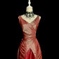 Red halter-neck retro-style fitted long elegant ball gown R8101