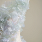 Light blue one-shoulder floral dress with a full skirt, long ball gown R8487