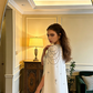 White halter-neck fitted long elegant ball gown/bridal dress R8584