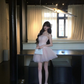 Pink tube top waist sexy puffy princess tulle skirt homecoming dress R5080