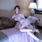 Light Purple Sleeveless Waist-Cinched Fitted High-Slit Sexy Floor-Length Prom Dress R7091