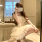 Apricot Strapless Sexy Waisted Puffy Tulle Short Skirt Homecoming Dress R4230