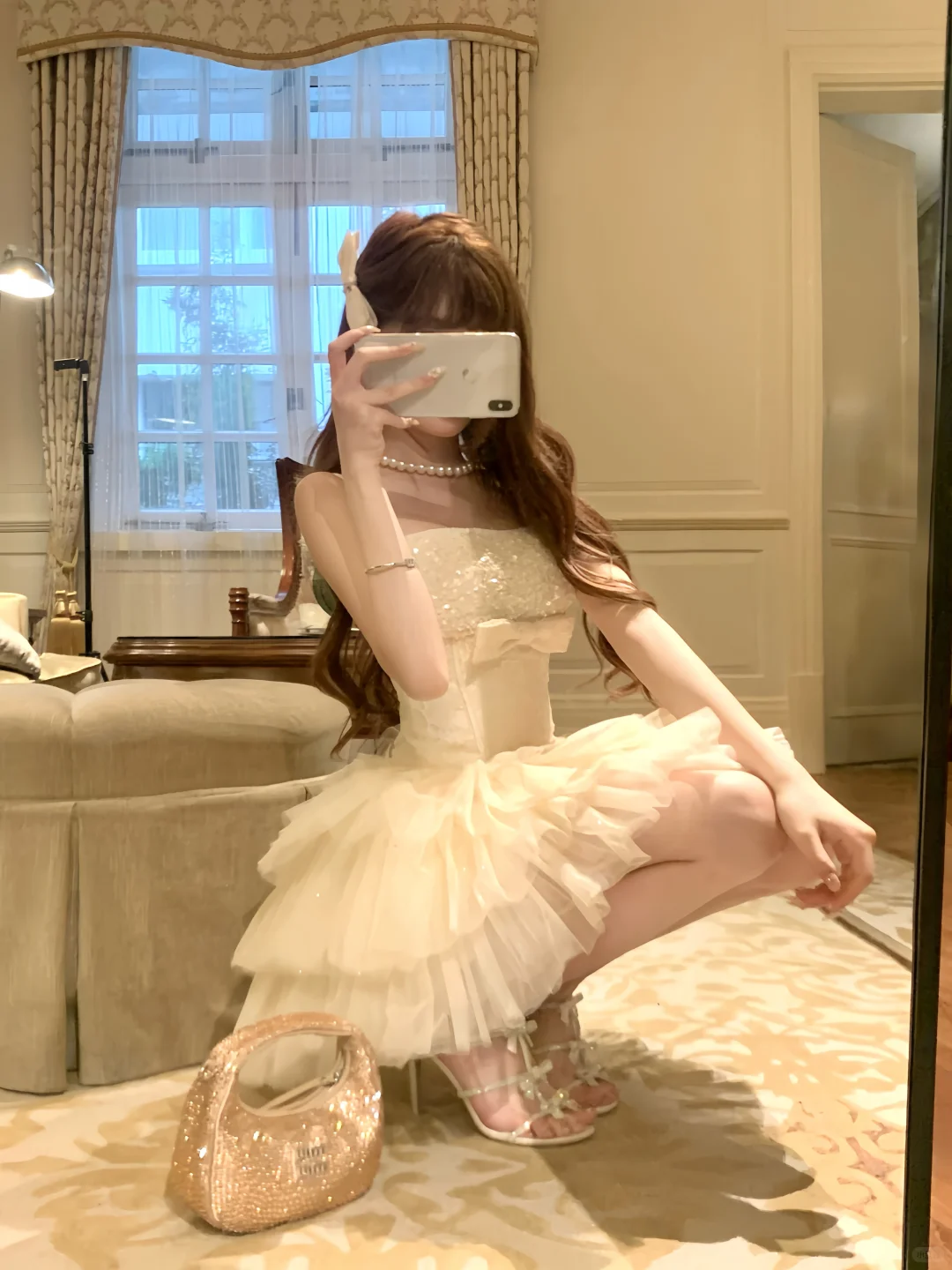 Apricot Strapless Sexy Waisted Puffy Tulle Short Skirt Homecoming Dress R4230