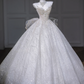 White butterfly tube top diamond waist slim fit puffy skirt long dress bridal gown R5816