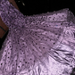 Purple halter-neck fitted long ball gown R7051