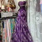 Purple strapless fitted long sexy ball gown R8645