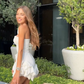 White one-shoulder slim waist flower bud hip skirt homecoming dress R5442