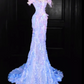 Pink-to-Blue Ombre Rhinestone-Embellished Fitted-Waist Slim-Fit Hip-Hugging Mermaid-Length Prom Dress R6492