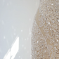 White V-neck fitted waist long sexy ball gown/bridal dress R8515