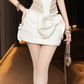 White design tube top waist feminine hip skirt homecoming dress R4669