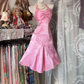 Pink halter-neck fitted short sexy ball gown R8118