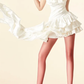 White strapless, waist-cinching and form-fitting cake-hem short skirt homecoming dress R4512