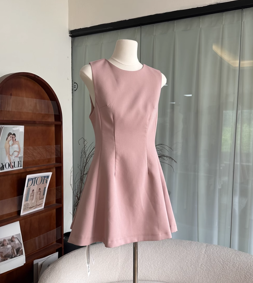 Thin material suit short skirt temperament slim waist women's dress R2096