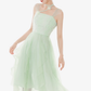 Women's summer suspender dress with ruffled sleeveless niche temperament mid-length skirt R4179