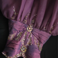 Purple diamond-studded suspender waist A-line puffy skirt homecoming dress R4146