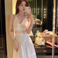Temperament lace suspender dress waist dress long skirt R0488