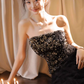 Birthday party small dress skirt high-end niche temperament sequin tube top dress two-piece suit R1783