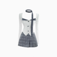 College style short slim fit top 2025 plaid a-line skirt suit R1209