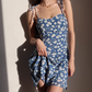Retro girl slim fit floral dress waist suspender dress short skirt R2824