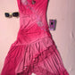 Pink gradient tube top slim fit irregular skirt dress homecoming dress R2663