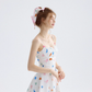 Dreamy sugar-coated floral dress French suspender skirt holiday wear short skirt skirt female summer R3426