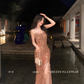 Sexy temperament high-end holiday slim slit slim hip wear suspender party long skirt R1561
