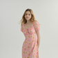 French pink dress summer petite floral dress short skirt fairy skirt R2768