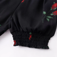 2025 Summer New French Retro Square Neck Black Floral Puff Sleeve Dress R0908