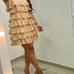 Khaki suspenders slim and comfortable homecoming dress R2491