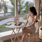 French polka dot irregular shoulder dress summer new temperament short skirt R4221