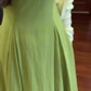 High-grade green square-neck suspender dress, gentle style, beautiful waist temperament long dress R0471