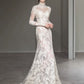 Long Sleeves Lace High Neck Wedding Dresses Long Bridal Gown      S7208