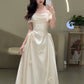 Off Shoulder Satin Wedding Dresses Long Bridal Gown      S7214