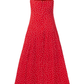 2025 summer new red floral temperament slim medium-length suspender dress R0924