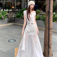 Fairy temperament high-end irregular off-shoulder sleeveless top skirt suit two-piece suit R1756