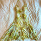 Green halter neck suspenders slim waist sexy mini skirt homecoming dress R2614