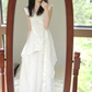 Hollow design dress gentle style first love waist temperament long dress R0731