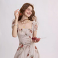 Rose Garden French Floral Short Dress R2709