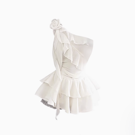 Pure desire design irregular off-shoulder top 2025 plus size sweet and spicy skirt suit R1056