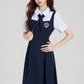 College style outfit waist temperament commuting fake two-piece dress R2393