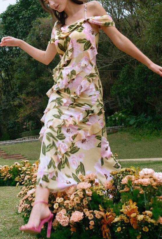 Pink green strapless one shoulder layered skirt gentle long dress homecoming dress R3354