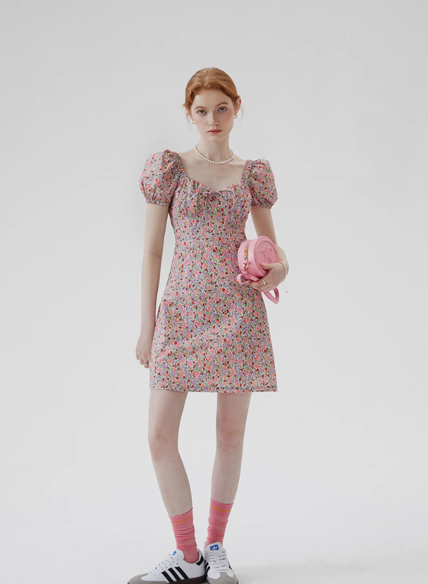 French dress short floral dress summer 2025 new R2801