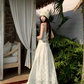 Gentle white moonlight dress hollow embroidery unique waist skirt wear tube top skirt R1704